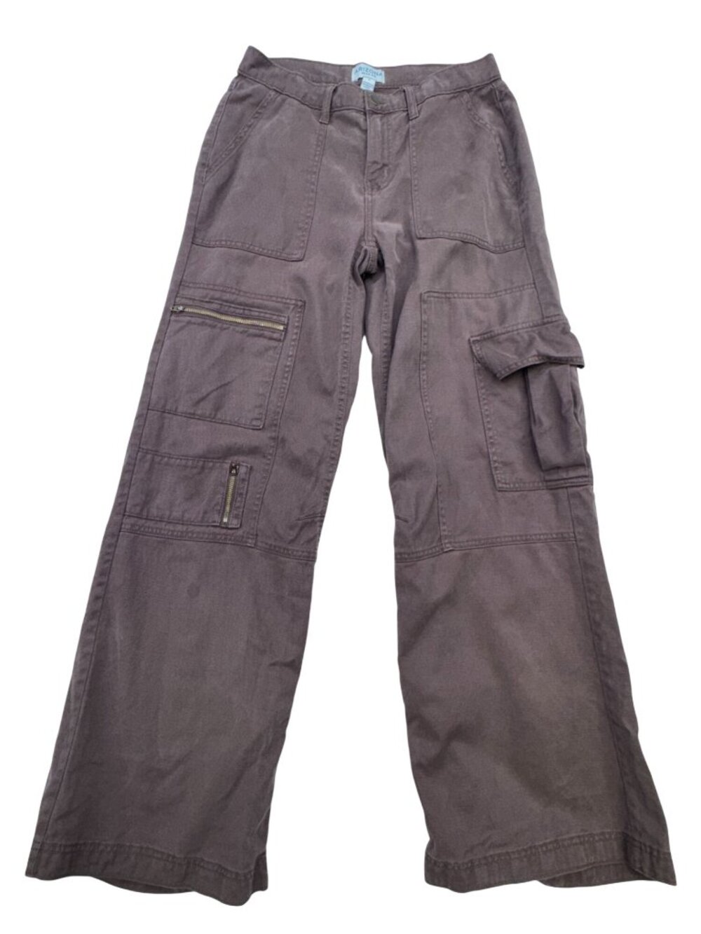 Arizona Jean Co. Baggy Utility Cargo Pants Size 4 Brown Wide Leg Outdoors Casual